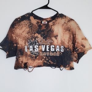 Las Vegas Nevada Destructed Acid Wash Crop Tee